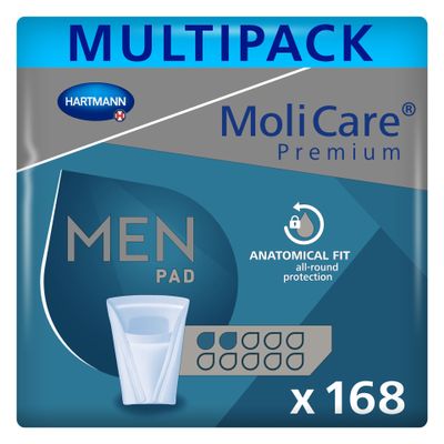 MoliCare Premium MEN Pad 2 Drops Incontinence Pads | 12 x 14 ct.