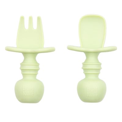 Bumkins Chewtensils Silicone Spoon and Fork Set - Sage