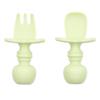 Bumkins Chewtensils Silicone Spoon and Fork Set - Sage view 1