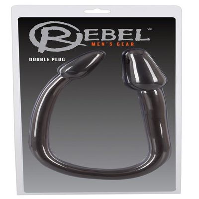 Rebel Double Plug - Stimulating Double Plug for Couples, Black