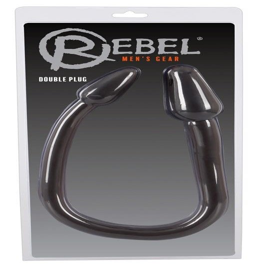 Rebel Double Plug - Stimulating Double Plug for Couples, Black