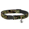 Loki Posen Black Gold Green Breakaway Cat Collar, 8–30.5 cm, 1.27 cm Wide, Model BAC-WAV037-NM view 1