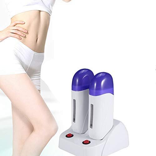 Roll-On Wax Heater with Base for At-Home Hair Removal, Dual Heaters