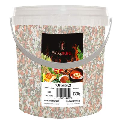 Dried Soup Vegetables, Cut 6 x 6 mm (Rehydrated), EU Product, 1,300 g PE Bucket
