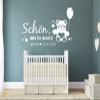 tjapalo pkm498 Wall Decal for Boy's Nursery, "Nice That You Are Here" with Name and Date, Dark Gray, 100 x 58 cm view 1
