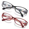 KOOSUFA Women's Reading Glasses, Full-Rim Floral Readers, Black + Red, 2.0 view 1