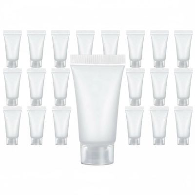 24 Empty Refillable Transparent Plastic Bottles with Flip-Top Caps, 5 mL