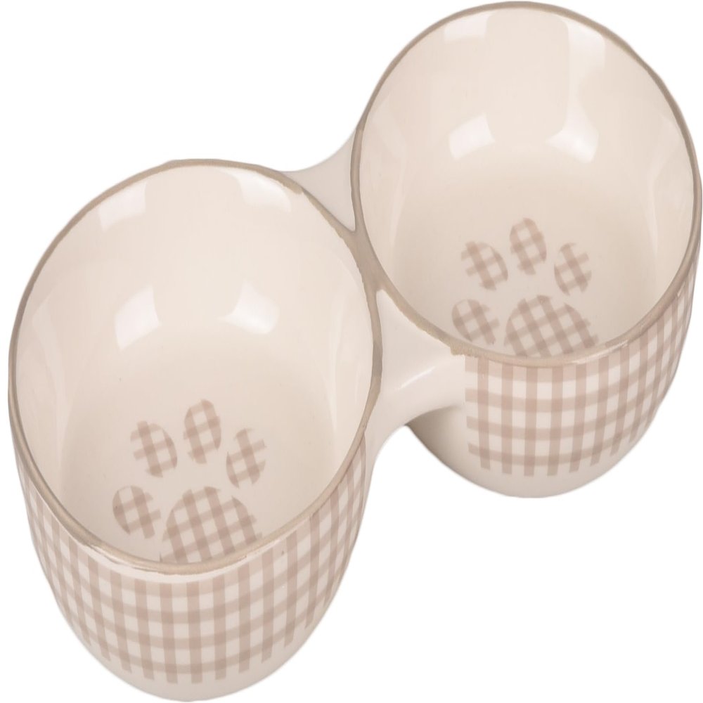 Flamingo Mylo Double Ceramic Cat Bowl