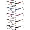 Kerecsen 5-Pack Reading Glasses for Women, Spring-Hinge Frames, 5 Colors, +2.25 Magnification view 1