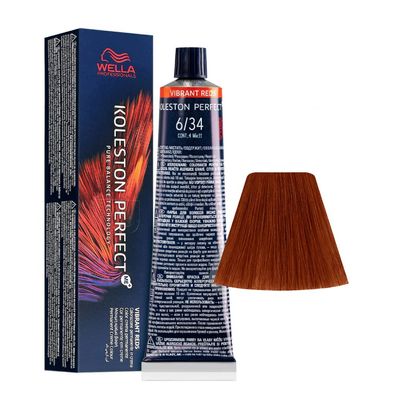 WELLA 6/34 Dark Blonde Gold Red Koleston Perfect Me+ Vibrant Reds 60 ml, 1 pc
