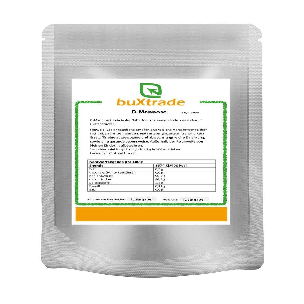 D-Mannose | Food Supplement | Buxtrade | Natural | Vegan (4 x 500 g / EUR 75.00 per kg)