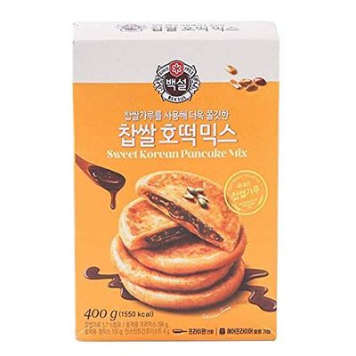 CJ Beksul Korean Sweet & Green Tea Hotteok Pancake Mix, 400 g, 2-Pack