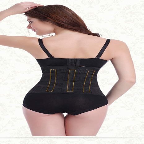 Monba Lumbar Support Massage Brace, Self-Heating, Magnetic Therapy Belt, Black, L (104 cm)