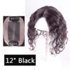 Handmade 7 x 10 cm Lace Topper, Human Hair Curly Wiglet with Mono Clip-In Hairpiece, 30.5 cm, Black view 2