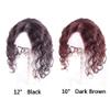 Handmade 7 x 10 cm Lace Topper, Human Hair Curly Wiglet with Mono Clip-In Hairpiece, 30.5 cm, Black view 3