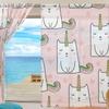 Hand-Drawn Cute Cats Unicorn Sheer Curtain Panels, 78 Inches Long, Set of 2 view 3