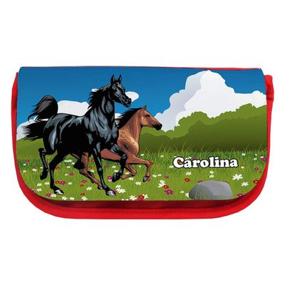 Personalized Carolina Cosmetic Bag with Horse Motif