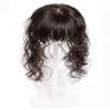 Curly Human Hair Crown Topper with Bangs for Women, 10.2 x 11.9 cm, Silk Base Hairpiece for Hair Loss, 30.5 cm, Natural Black view 1
