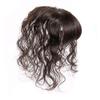 Curly Human Hair Crown Topper with Bangs for Women, 10.2 x 11.9 cm, Silk Base Hairpiece for Hair Loss, 30.5 cm, Natural Black view 2