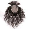 Curly Human Hair Crown Topper with Bangs for Women, 10.2 x 11.9 cm, Silk Base Hairpiece for Hair Loss, 30.5 cm, Natural Black view 3
