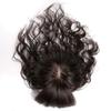 Curly Human Hair Crown Topper with Bangs for Women, 10.2 x 11.9 cm, Silk Base Hairpiece for Hair Loss, 30.5 cm, Natural Black view 4