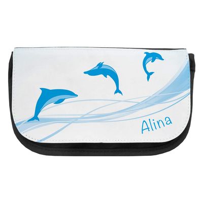 Personalized Alina Cosmetic Bag with Dolphin Design