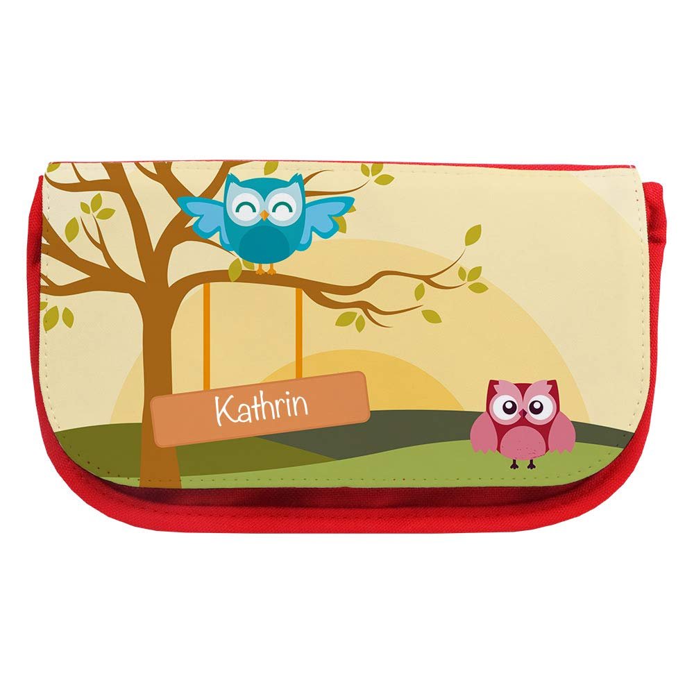 Personalized Kathrin Cosmetic Bag with Owl Motif