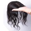 Curly Human Hair Topper, Silk Base, Clip/Tape-In Hairpiece, 8 x 12 cm, 20 cm, Black view 3