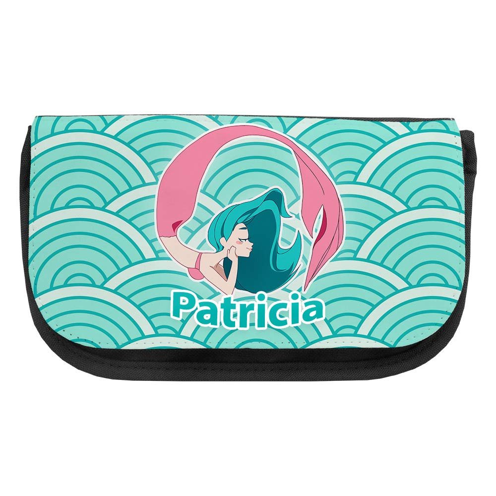Personalized Patricia Cosmetic Bag with Turquoise Mermaid Design