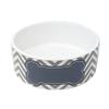 Bone Tie Chevron Silver Gray Cream Dog Bowl view 1