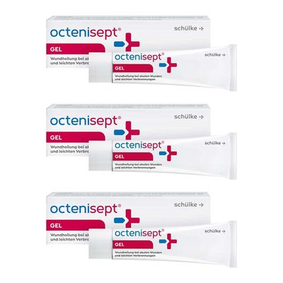 3 x 20 ml Schülke Octenisept wound gel for burns and sunburn, tube