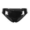 Agoky Women's Wetlook Hotpants Open-Crotch Briefs with Lace, Black view 1