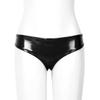 Agoky Women's Wetlook Hotpants Open-Crotch Briefs with Lace, Black view 2