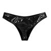 Agoky Women's Wetlook Hotpants Open-Crotch Briefs with Lace, Black view 4