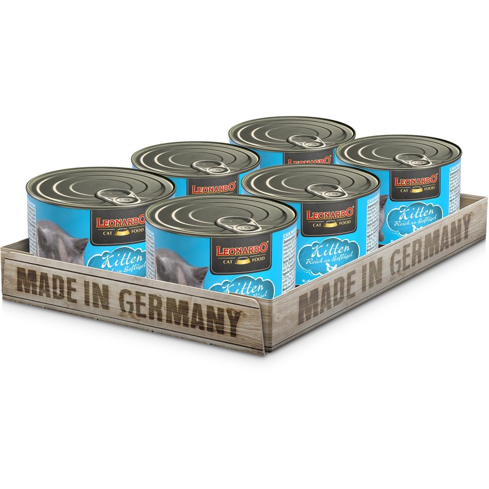 LEONARDO Kitten Cat Food, 6X 200g Grain-Free Wet Food