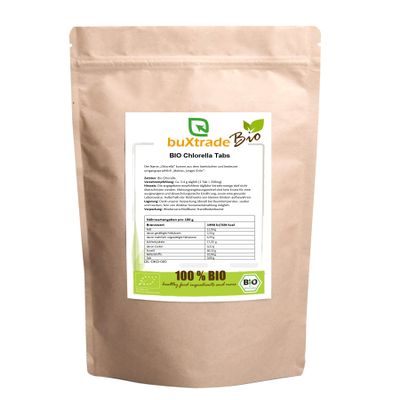 Organic Chlorella Tablets | Microalgae | Green | Algae | Superfoods | (4 x 500 g)