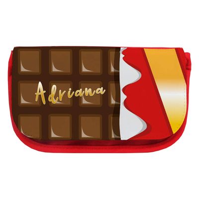 Adriana Cosmetic Bag with Chocolate Bar Design