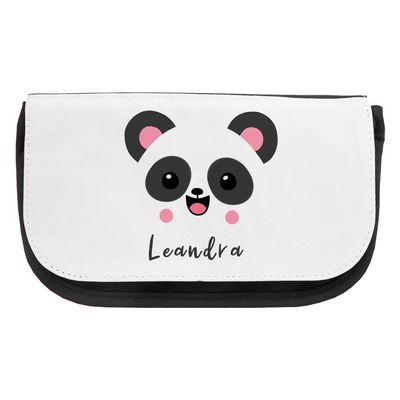 Cosmetic Bag with the Name Leandra and Panda Motif