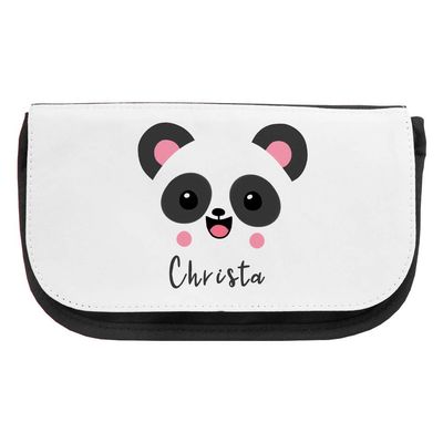 Cosmetic Bag with the Name Christa and Panda Motif