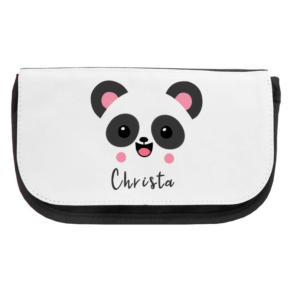 Cosmetic Bag with the Name Christa and Panda Motif