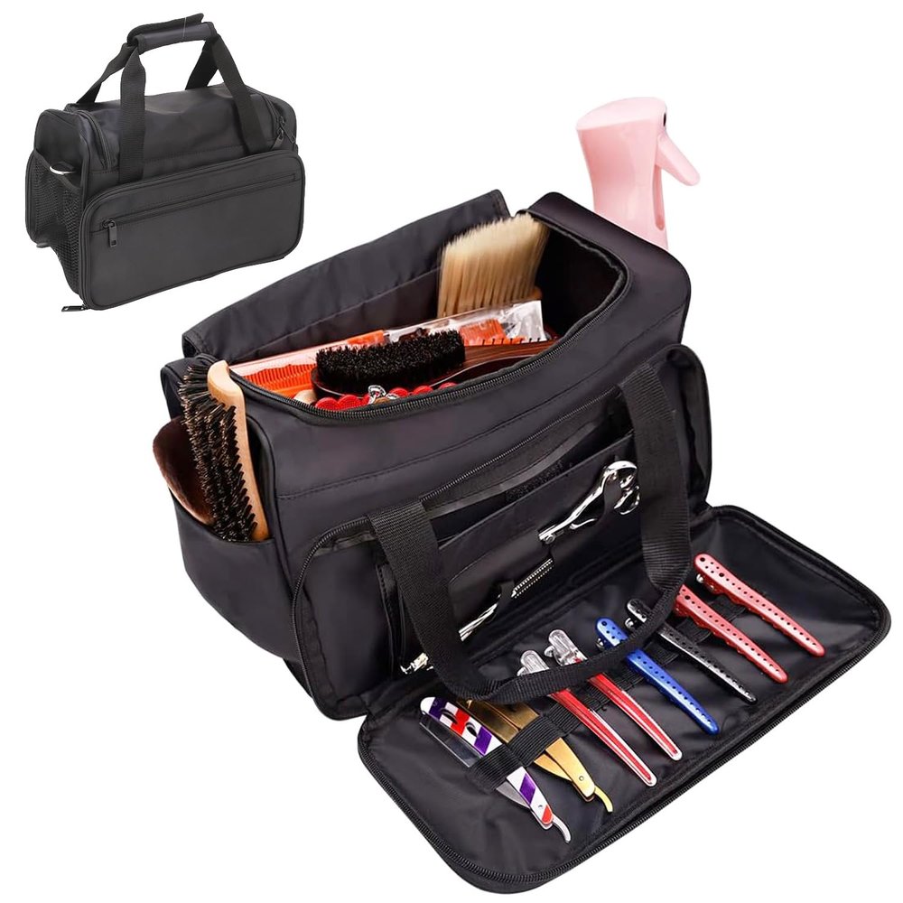 Portable Hairdressing Tool Bag with Scissor and Comb Holders
