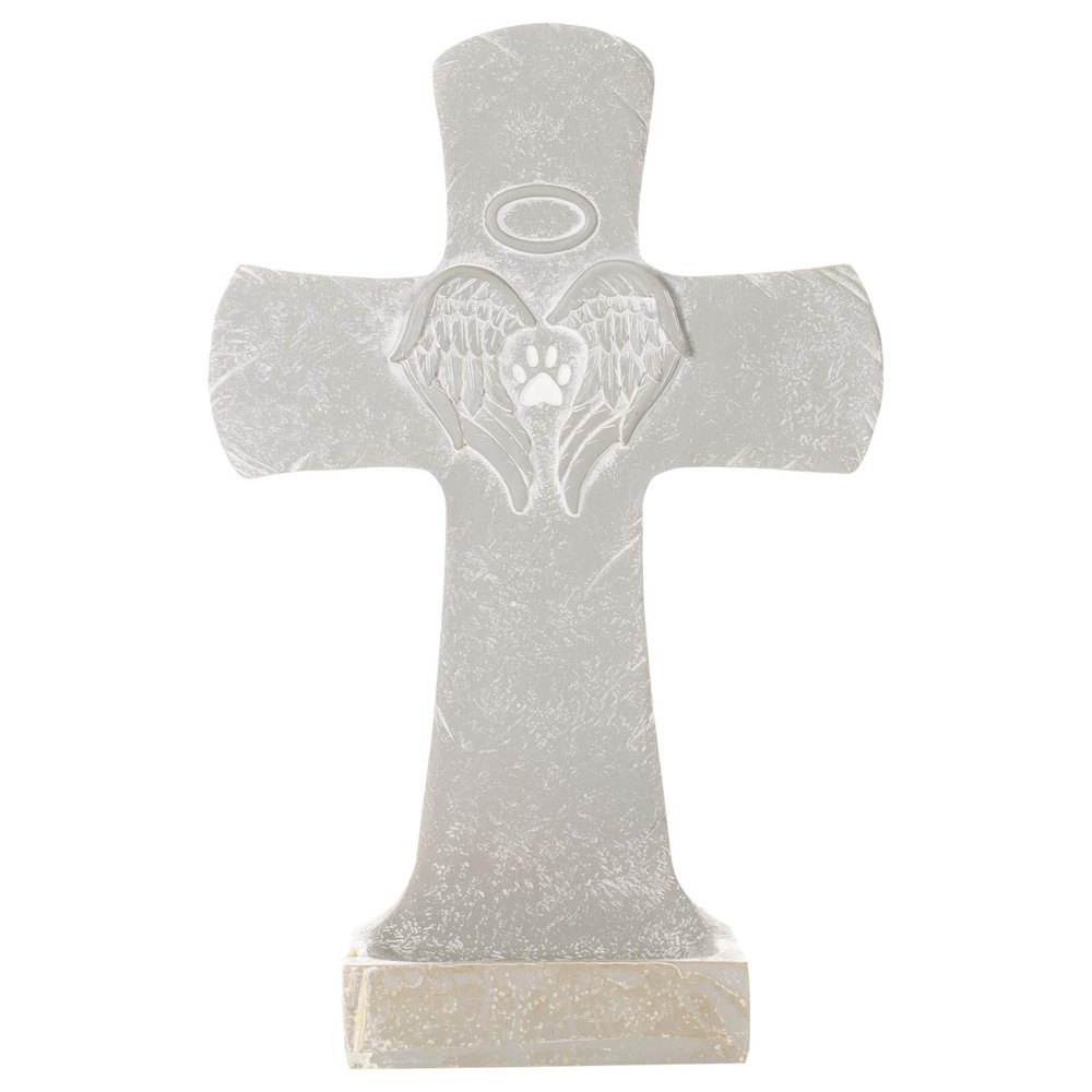 Roman Inc. 12065 Memorial Plaque for Dogs and Cats, Standing Cross