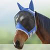 Harrison Howard CareMaster Pro Luminous Horse Fly Mask, UV Protection, Fleece Padding, Ear Covers, Navy, Thoroughbred (M) view 1