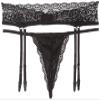 Cottelli Collection Lingerie Thong and Garter Belt, Black, XL, 1-Pack view 1