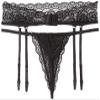Cottelli Collection Lingerie Thong and Garter Belt, Black, XL, 1-Pack view 2