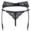 Cottelli Collection Lingerie Thong and Garter Belt, Black, XL, 1-Pack view 4