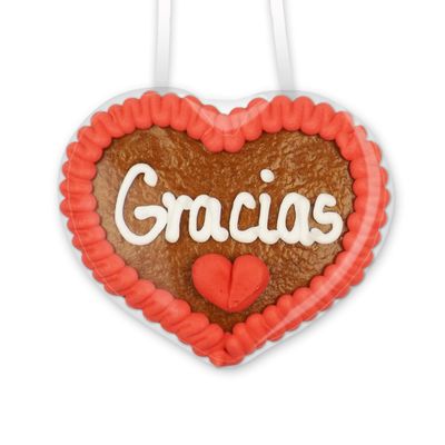 Gingerbread Heart with “Gracias” Message, 8 cm – Thoughtful Gift