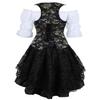Jutrisujo Steampunk Corset Dress with Asymmetric Lace Skirt and Blouse, Blue, S view 3