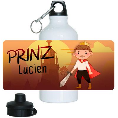 Eurofoto Personalized Aluminum Water Bottle Set, Lucien, Prince & Castle