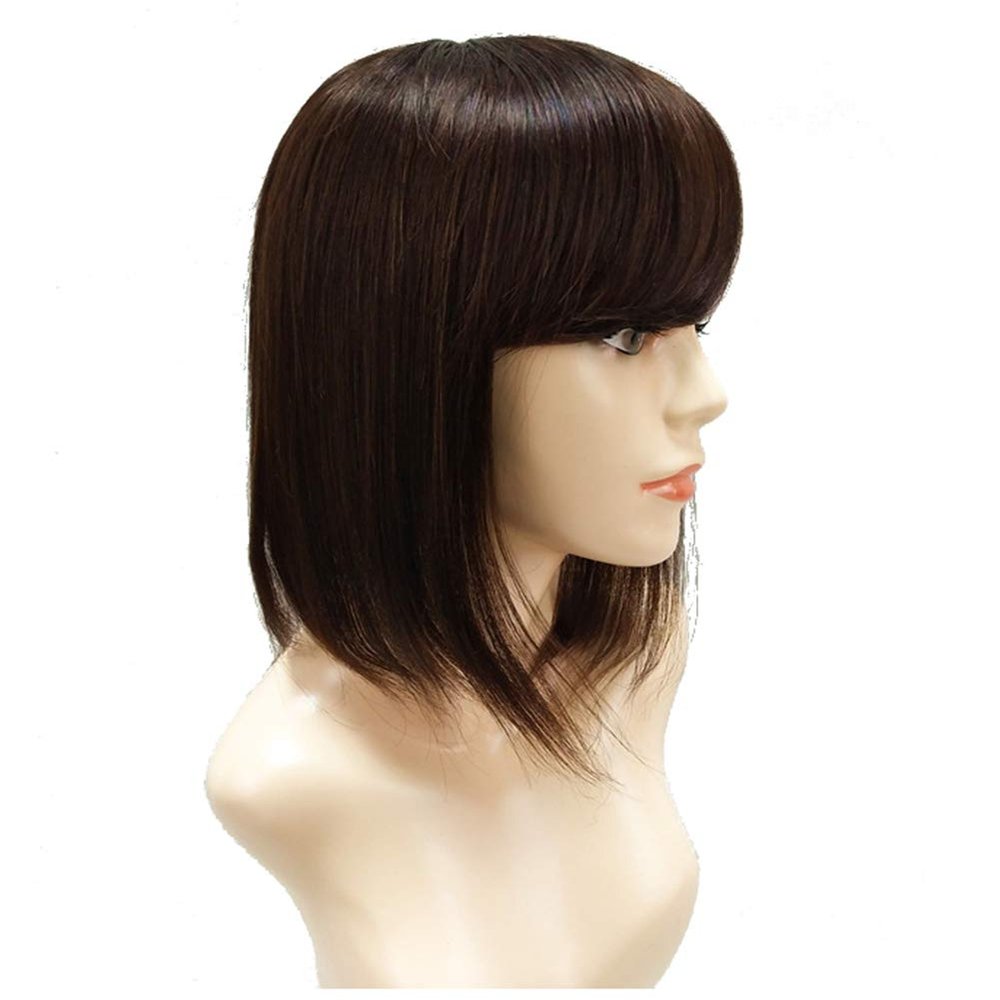 Susanki Remy Human Hair Topper with Bangs, for Women with Alopecia, 30.5 cm, Clip-In, Black